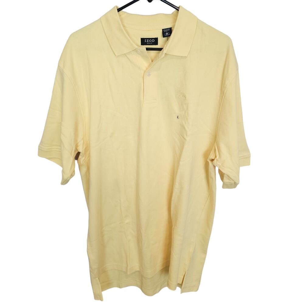 IZOD Polo Shirt Izod Golf Polo Shirt Short Sleeve Polo Shirt Yellow L NEW